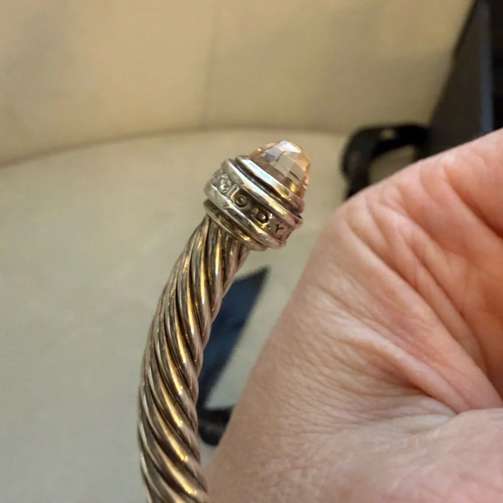 Authentic David Yurman 5mm Cable Morganite Bracelet, with receipt! - Picture 4 of 9